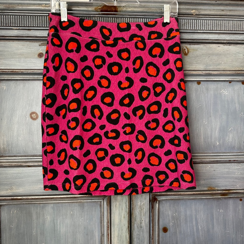 Farm Rio x Anthropologie Halley Knit Mini Skirt In Pink Animal Print Size S NWT - Picture 3 of 5